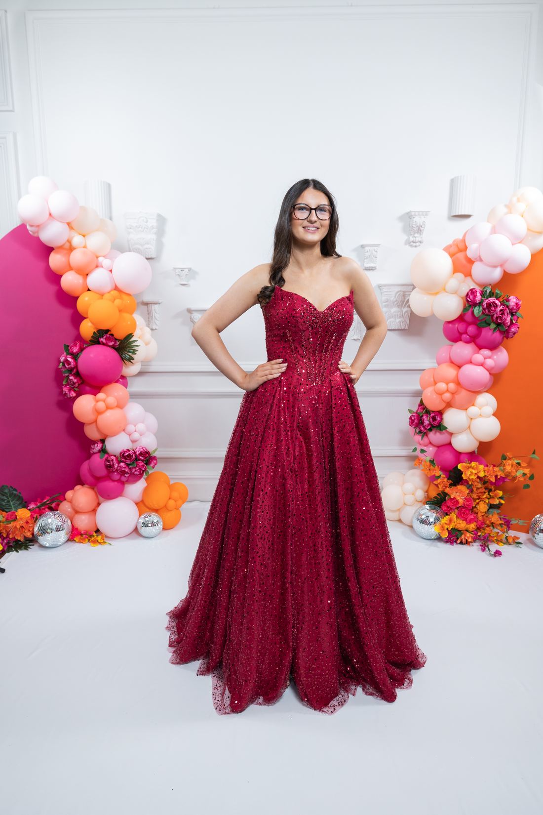 burgundy prom dress