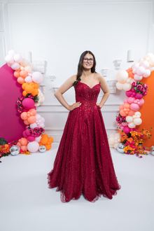 burgundy prom dress, photo 1