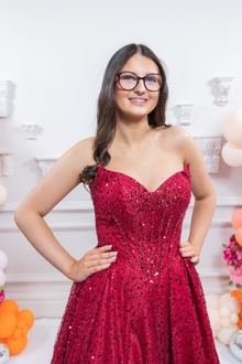 burgundy prom dress, photo 2