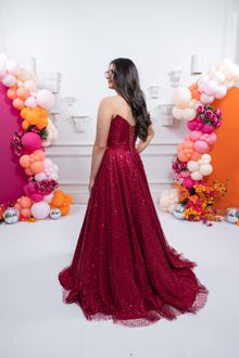 burgundy prom dress, photo 3