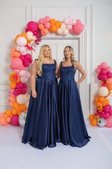 navy ballgown prom dress
