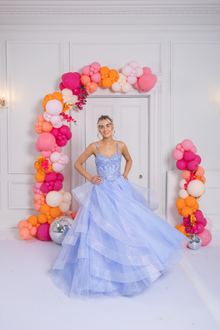 lilac waterfall ballgown prom, photo 1