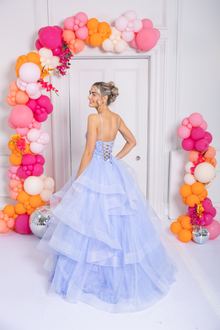 lilac waterfall ballgown prom, photo 2