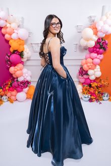 navy organza ballgown, photo 2