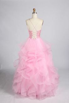 pink waterfall prom dress, photo 4