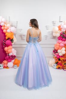 pink blue prom dress, photo 2